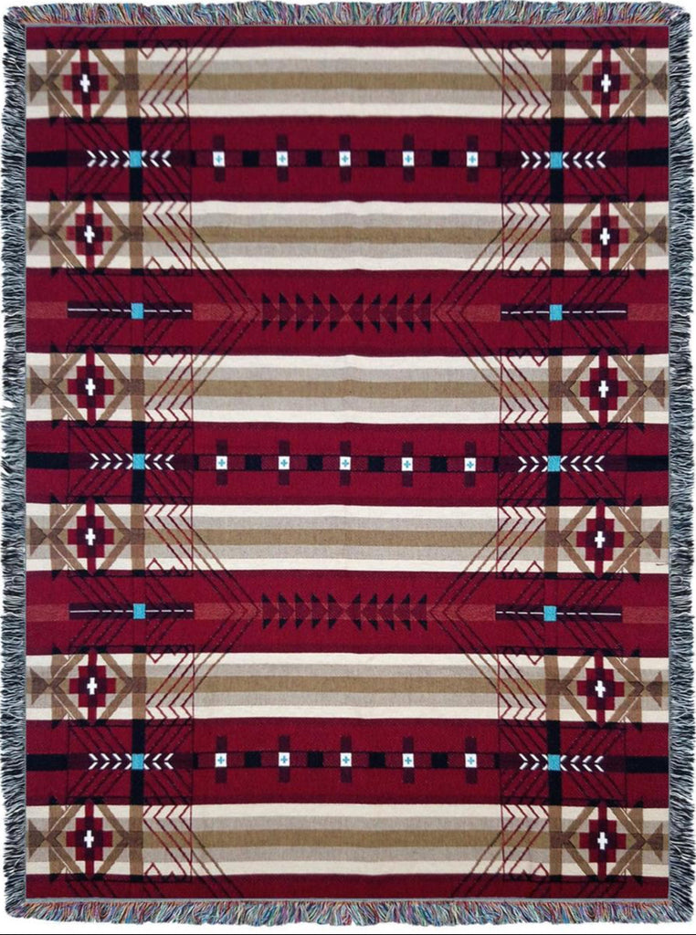 Southwest Antelope Ridge Flag Woven Cotton Throw Blanket