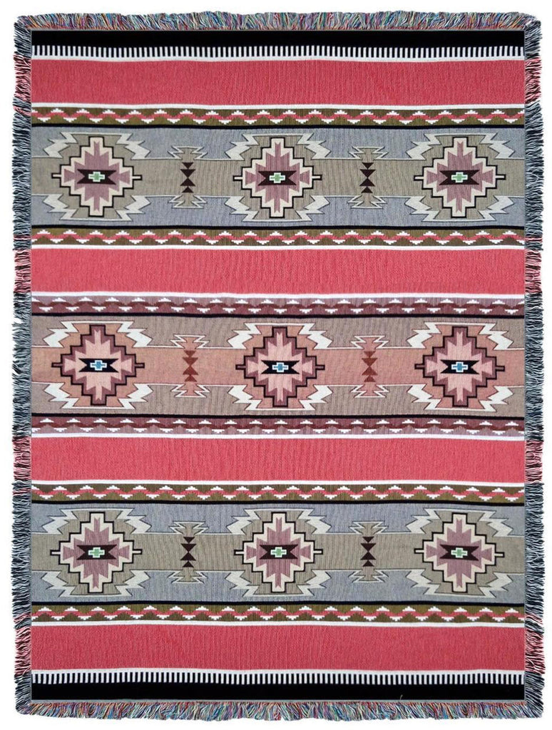 Southwest Rimrock Dusk Woven Cotton Throw Blanket