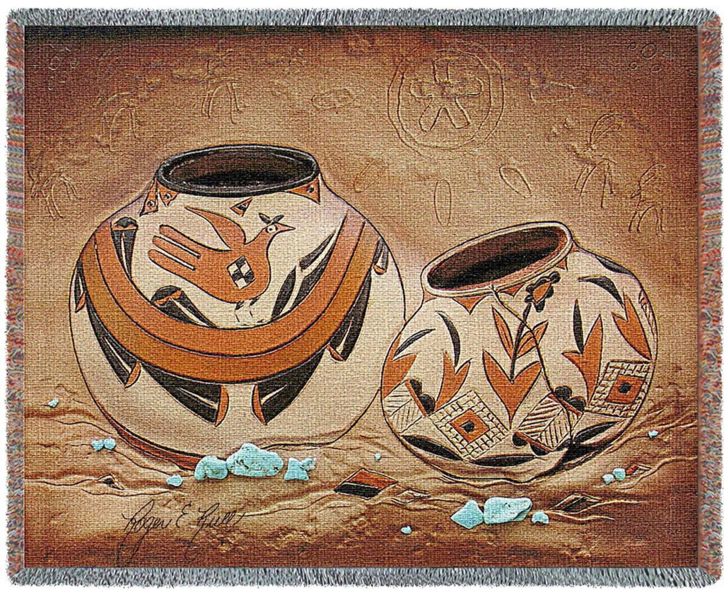 Zuni Woven Throw Blanket by Roger Kull© -