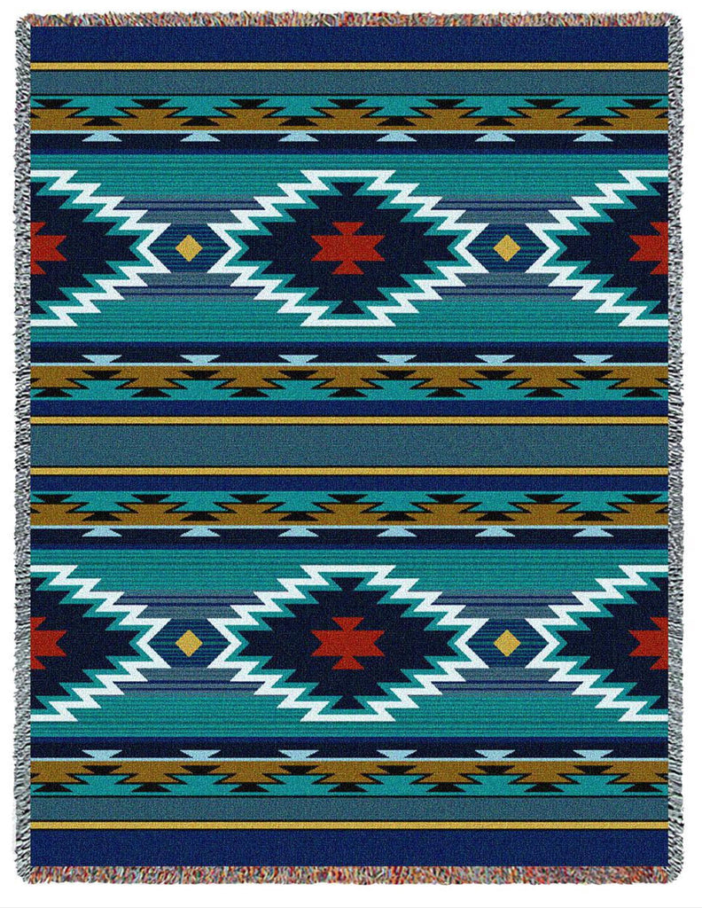 Southwest Geometric Cornflower Woven Throw Blanket -