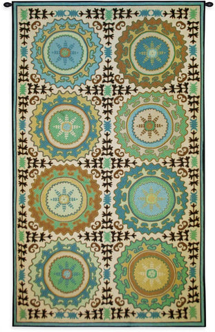 Suzani Rossettes Wall Tapestry by Sarah Simpson©