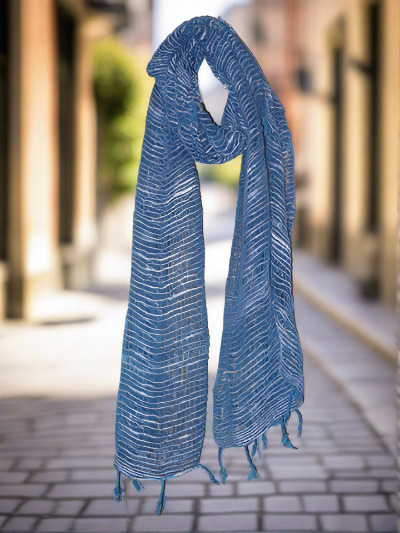 Handwoven Open Weave Cotton Scarf - Allure – Woven Art & Beyond LLC