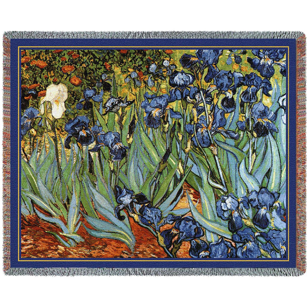 Van Gogh© Irises Woven Throw Blanket -