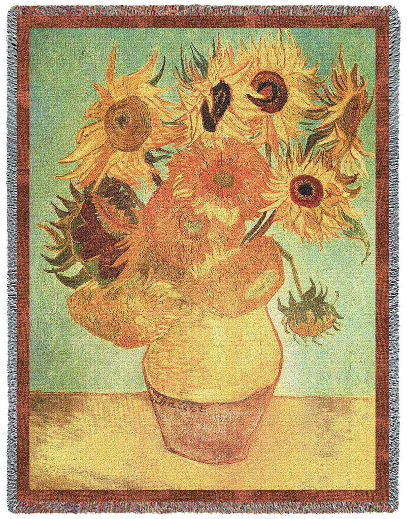 Van Gogh© Sunflowers Woven Throw Blanket -