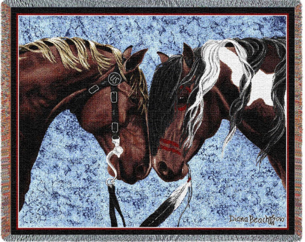 Warrior Truce Woven Throw Blanket by Diana Beach© -