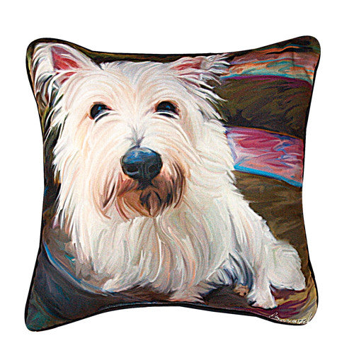Little Westie Pillow by Robert McClintock -