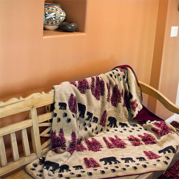 Wheat Denali Bear Denali Microplush™ Rustic Lodge Throw Blanket