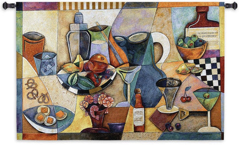 Drinks Wall Tapestry by Jennifer Bonaventura© - Wine, Culinary Motif