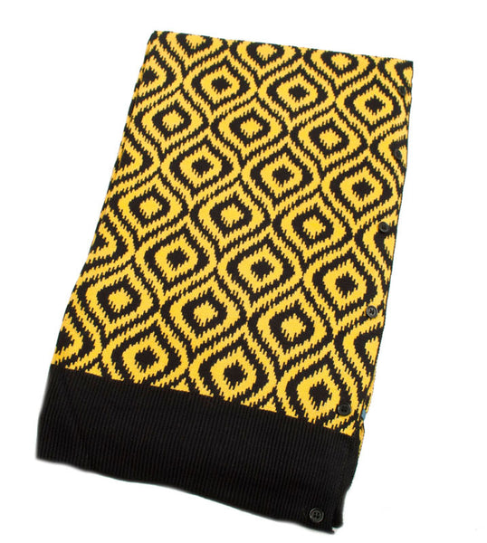 Bamboo Black and Gold Ikat Scarf-Shawl-Cardigan 3 in 1 by Papillon - 
 - 2