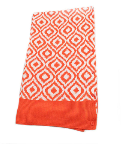 Bamboo Orange and White Ikat Scarf-Shawl-Cardigan 3 in 1 by Papillon - 
 - 1