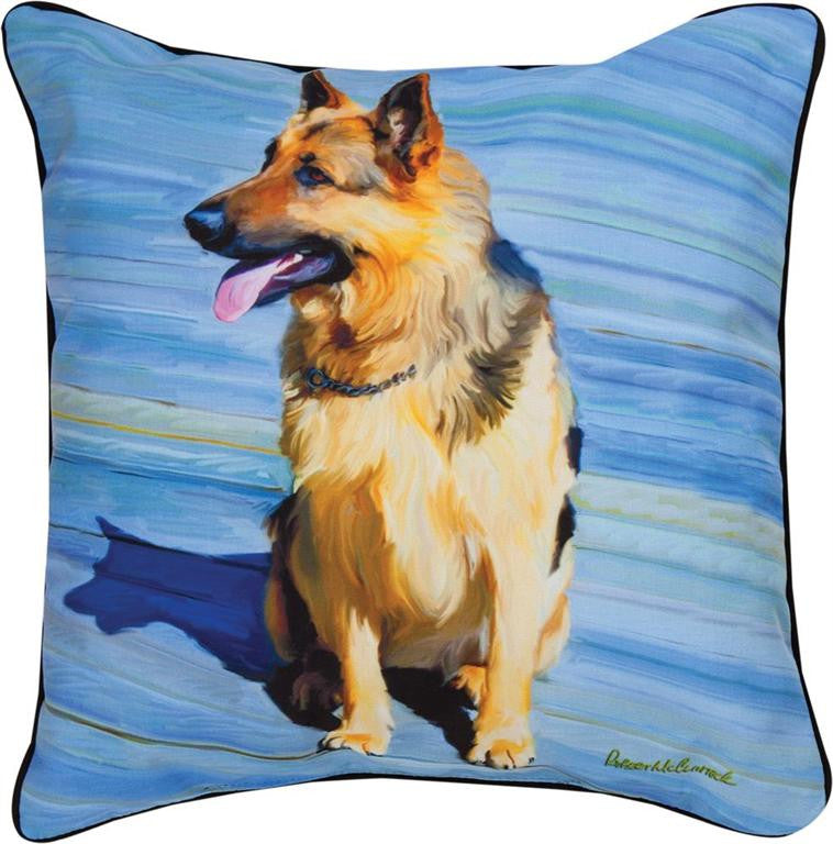 Big Shutz German Shepherd Pillow by Robert McClintock -
