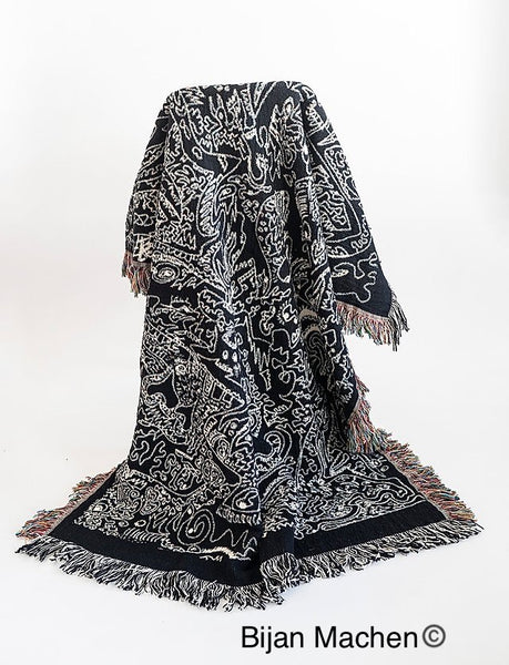 Custom Woven Cotton Throw Blankets "On Demand"|3 Sizes
