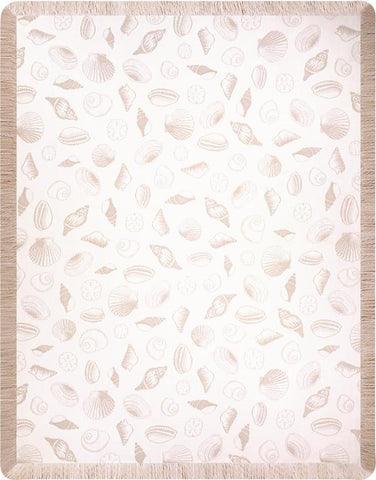 Seashells Natural/Bisque Rayon Throw Blanket