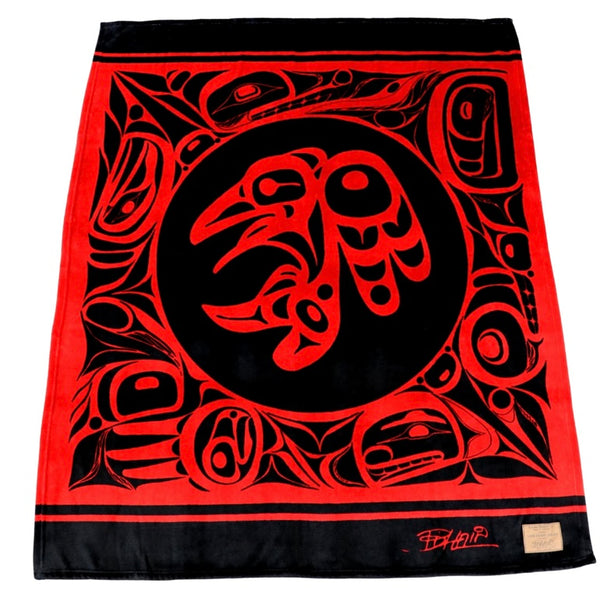 Bill Helin© "The Raven" Velura Throw Blanket -Tsimshian