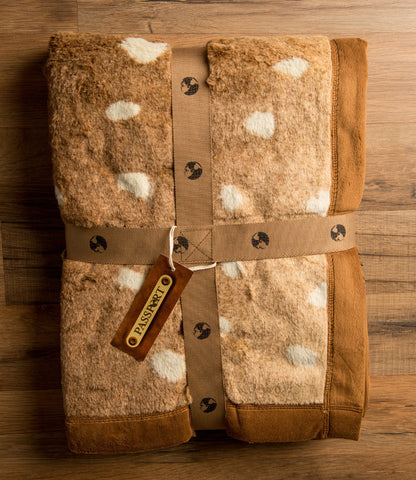 Axis Deer Faux Fur Throw Blanket - Oversized - 
 - 1