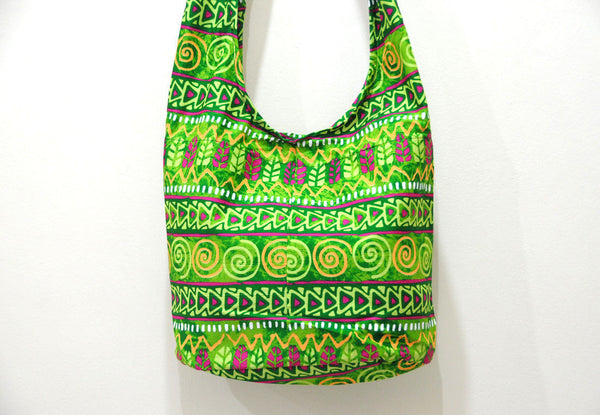 Thai Boho Sling Bag - Green Hieroglyph - 
 - 2