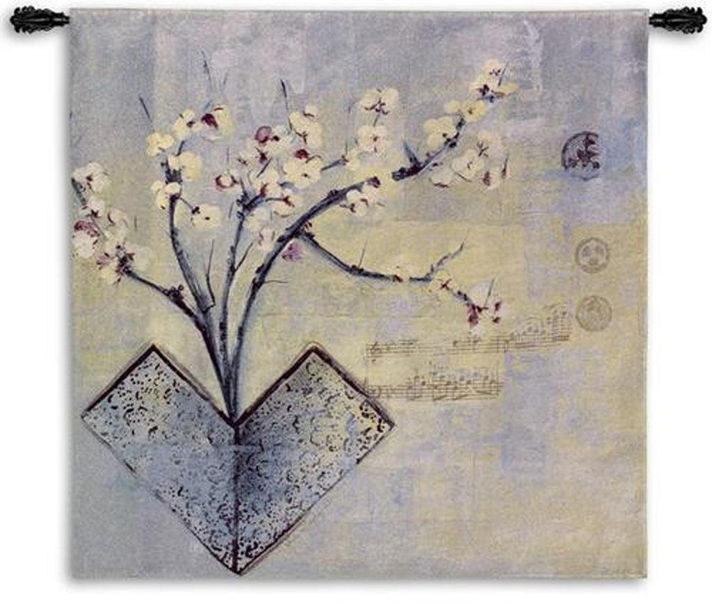 Zen Flower Asian Inspired Wall Tapestry by Asha Menghrajani© -