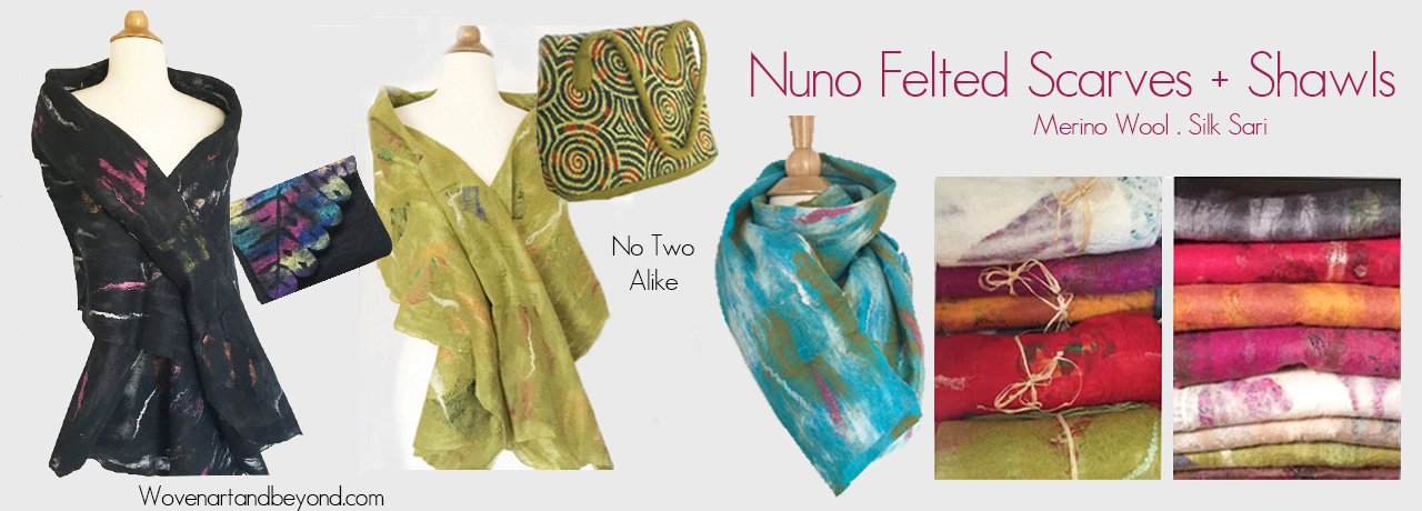 Nuno Felted Scarves + Shawls