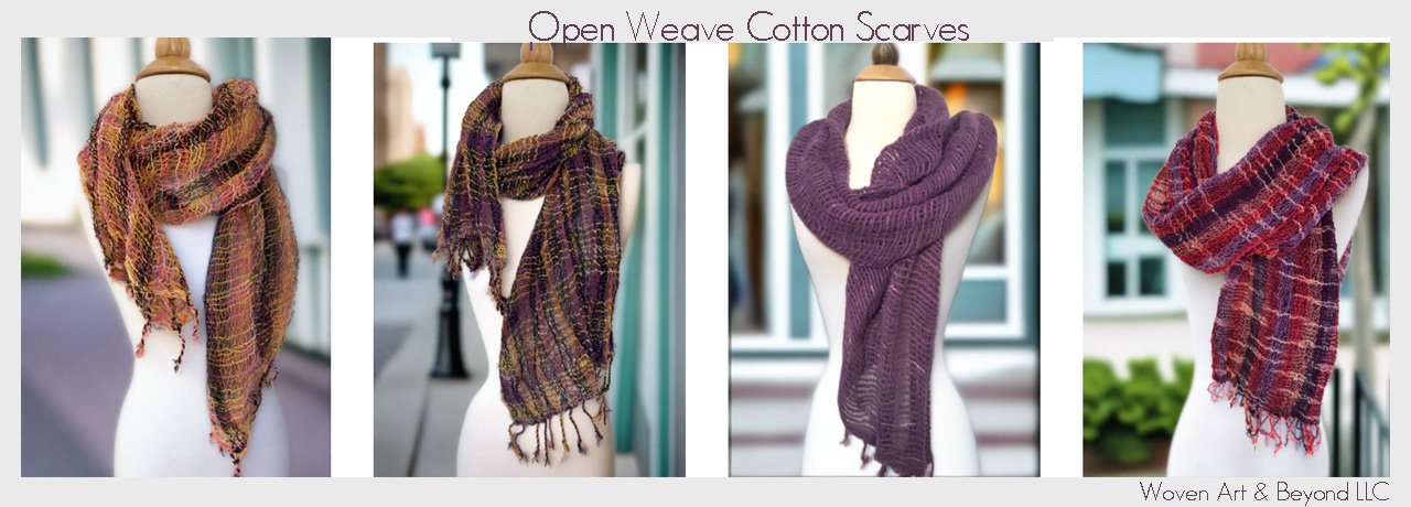 Handwoven Open Weave Cotton Scarves