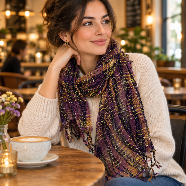 Open Weave Cotton Fringed Scarves - Bohemian Fashion