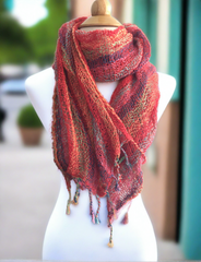 Handwoven Open Weave Cotton Scarf - Multicolor Sunset – Woven Art