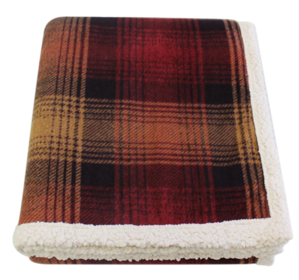 Cottage Plaid Throws w/Faux Lambswool|3 Colors|Decorating Options