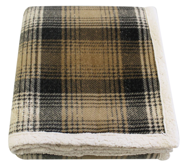 Cottage Plaid Throws w/Faux Lambswool|3 Colors|Decorating Options