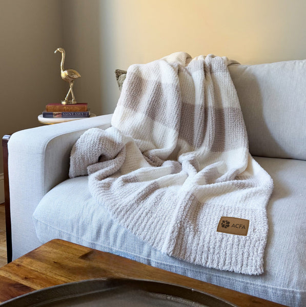 The Coastal Throw - Ivory/Sand Stripe|Custom Decorating Option