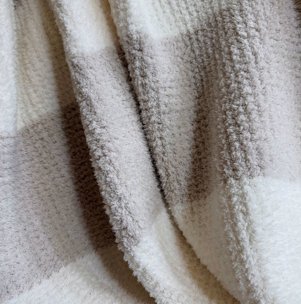 The Coastal Throw - Ivory/Sand Stripe|Custom Decorating Option