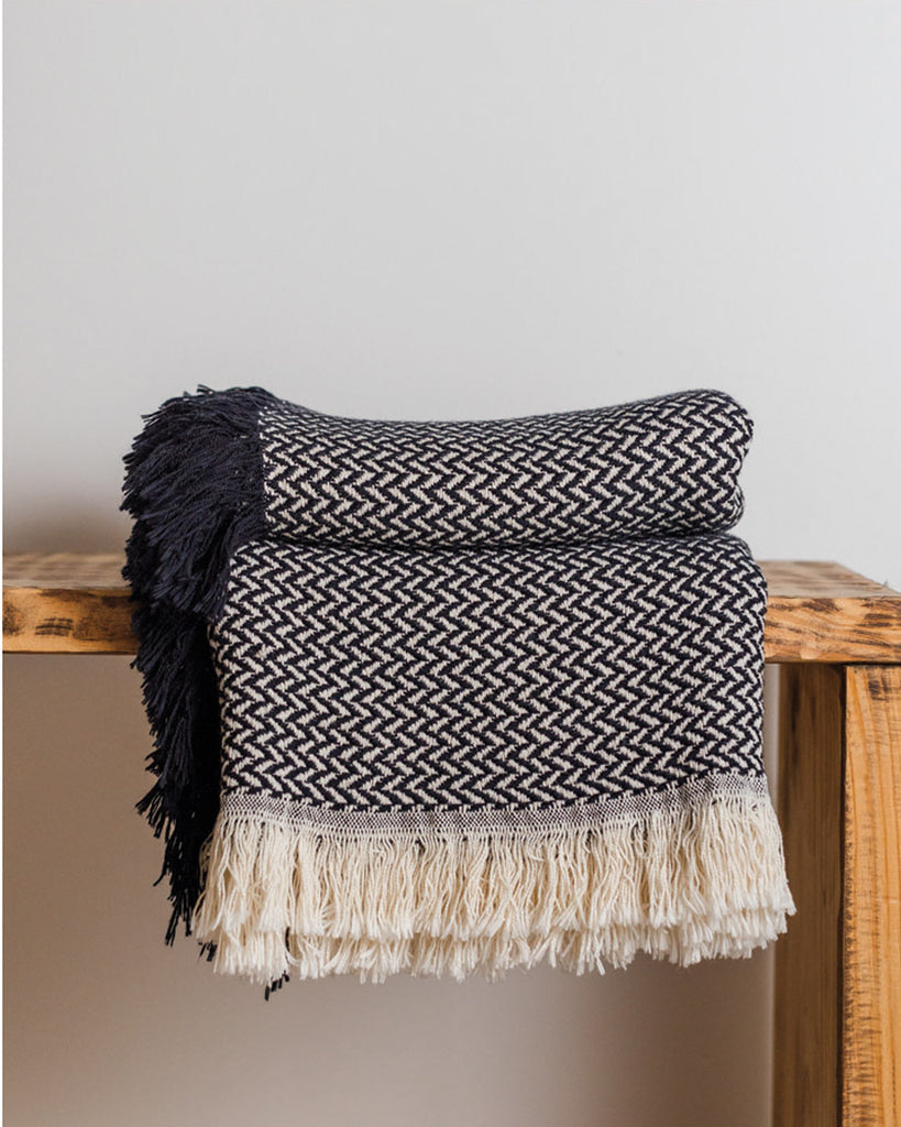 Omvai Black Woven Throw Blanket Black Woven Throw Black Woven