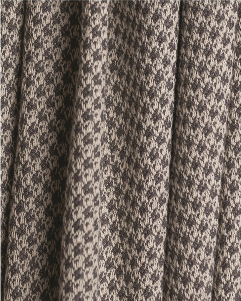 Mini Box Grey Woven Cotton Throw Blanket