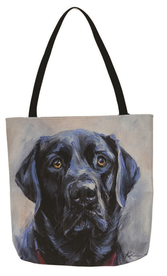 Black Lab Canvas Printed Tote Bag by Lindsay Kivi©