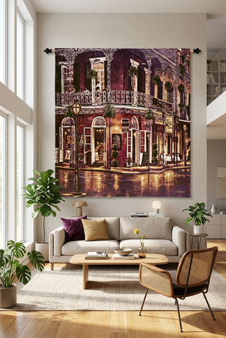 Jazz Du Jour Wall Tapestry by Betsy Brown© - Cityscape