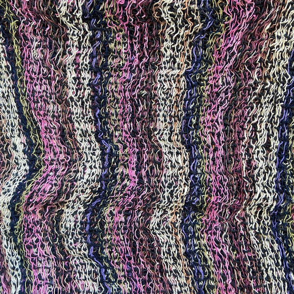 Handwoven Open Weave Cotton Scarf - Multi Black Pink