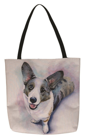 Corgi Canvas Printed Tote Bag by Lindsay Kivi©