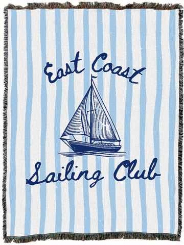 East Coast Sailing Club Woven Cotton Throw Blanket|2 Sizes