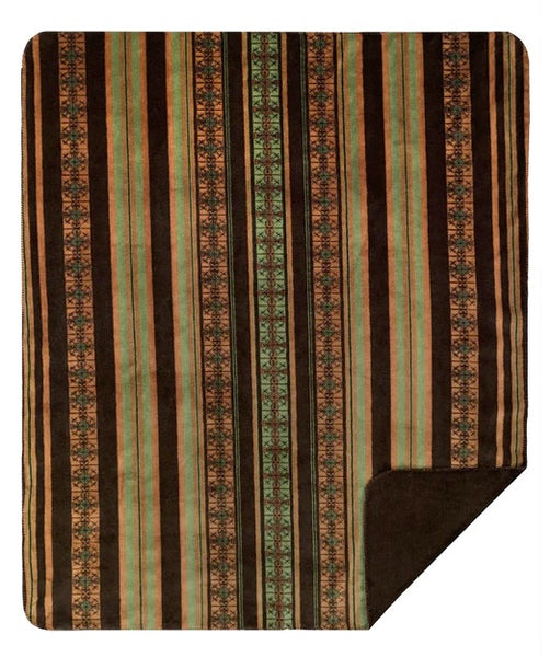 Dark Chocolate Stripe Denali Microplush™ Throw Blanket