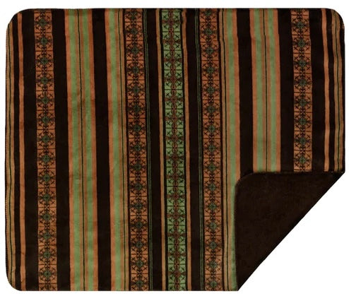Dark Chocolate Stripe Denali Microplush™ Throw Blanket
