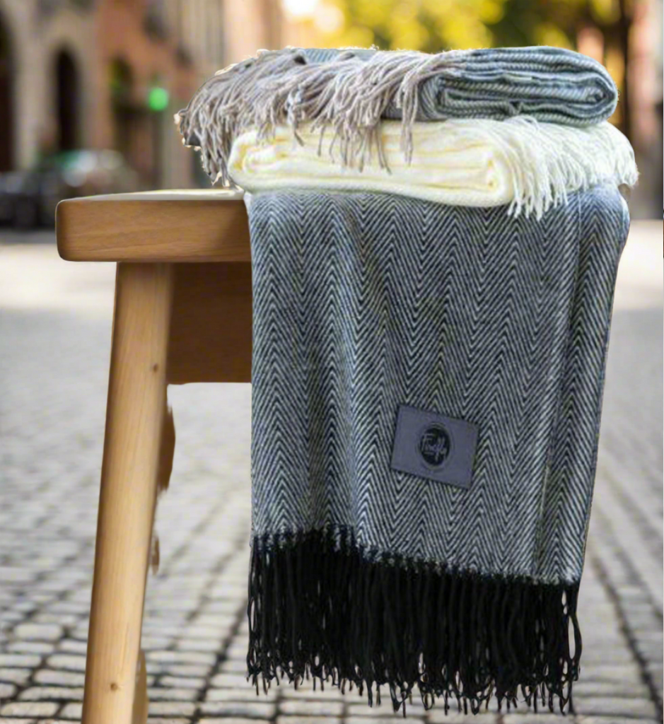 Black Herringbone Throw Blanket Decorating Options