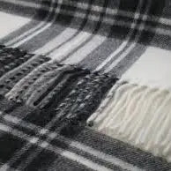 Tweedmill 100% New Wool Blanket - Grey Dress Stewart - Wales