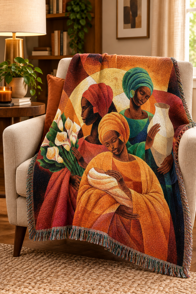 Caress Woven Cotton Throw Blanket by Keith Mallet©