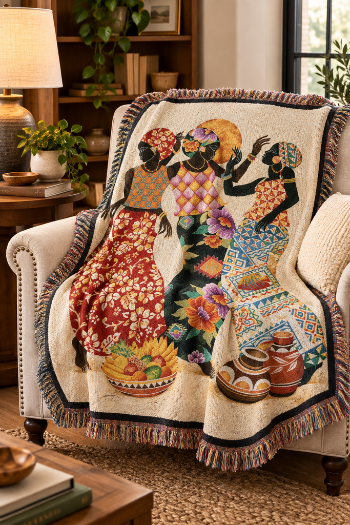 Jubilation Woven Cotton Throw Blanket by Keith Mallet©