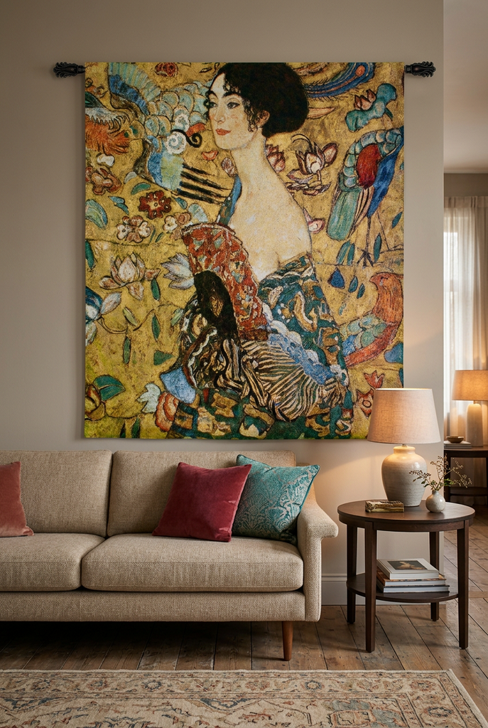 Gustav Klimt© Lady With Fan Wall Tapestry
