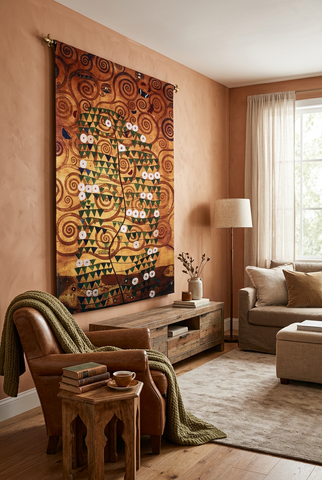 Gustav Klimt© Stoclet Frieze Lebensbaum Wall Tapestry - 86"