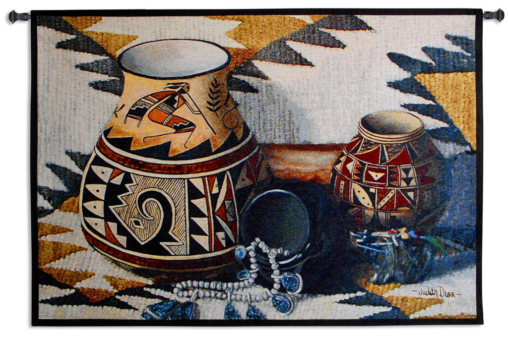 Kokopelli Pot Wall Tapestry by Judith Durr©