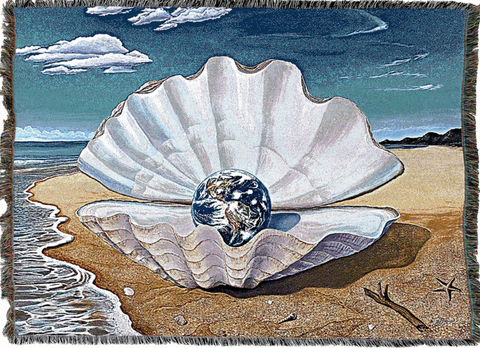 Mother of Pearl Woven Cotton Throw Blanket by Kurt C. Burmann©
