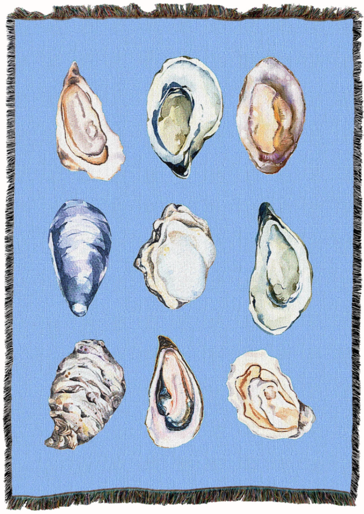 Oyster Woven Cotton Throw Blanket|2 Sizes