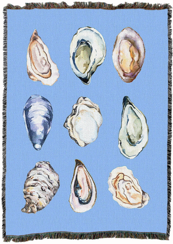 Oyster Woven Cotton Throw Blanket|2 Sizes