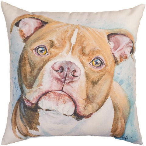 American Pit Bull Indoor-Outdoor Pillow by Lindsay Kivi©