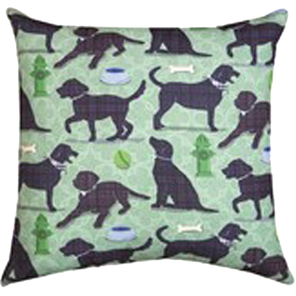 Puppy Power Reversible Indoor-Outdoor  Pillow by Andrea Tachiera©